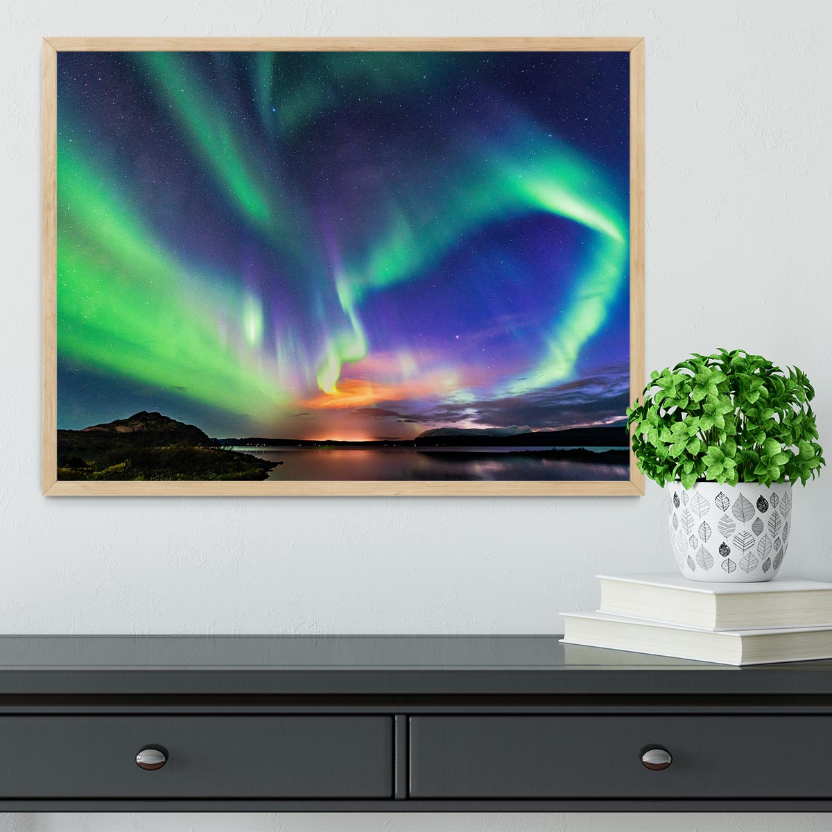 The aurora in Iceland Framed Print - Canvas Art Rocks - 4