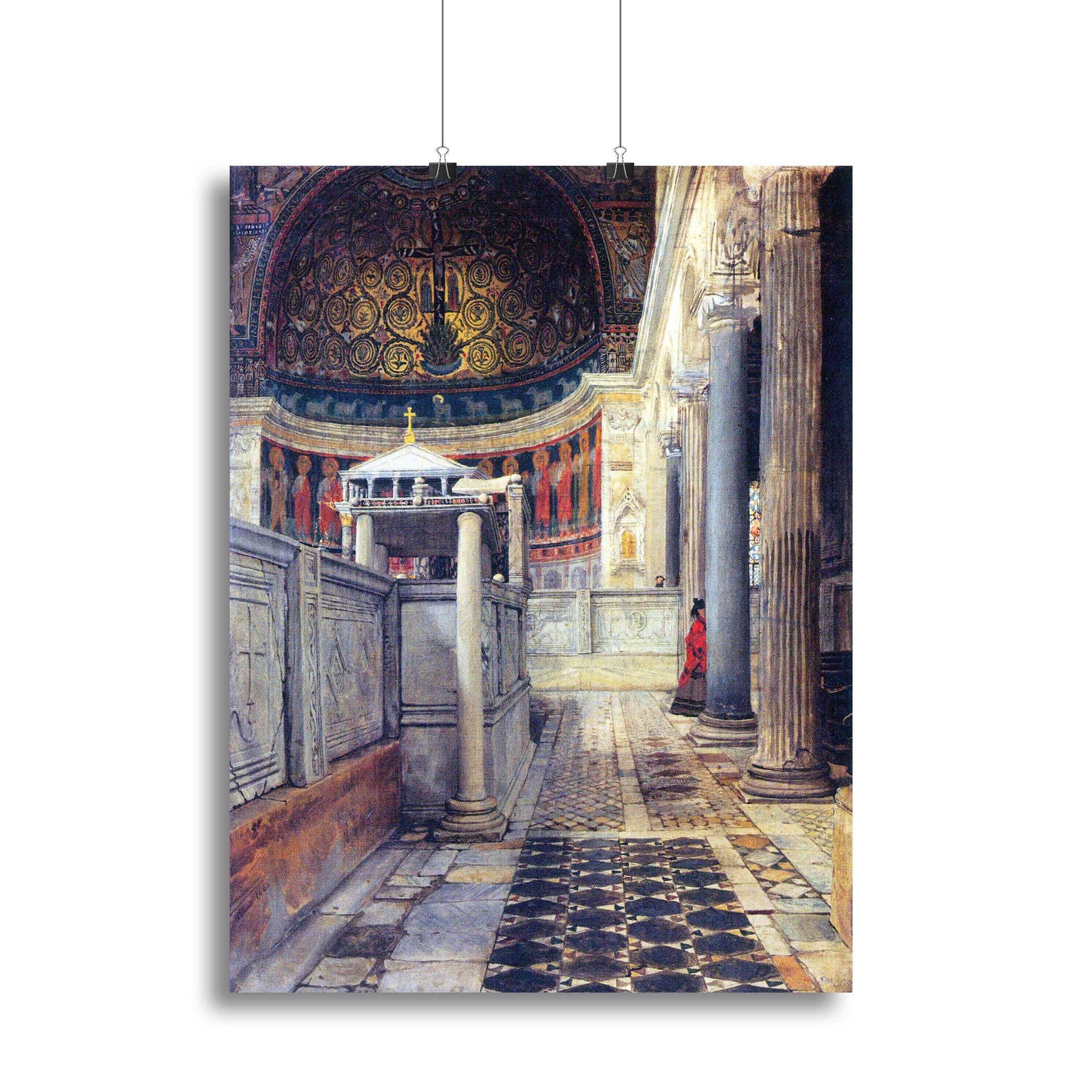 The interior of the church of San Clemente Rome by Alma Tadema Poster - Unframed