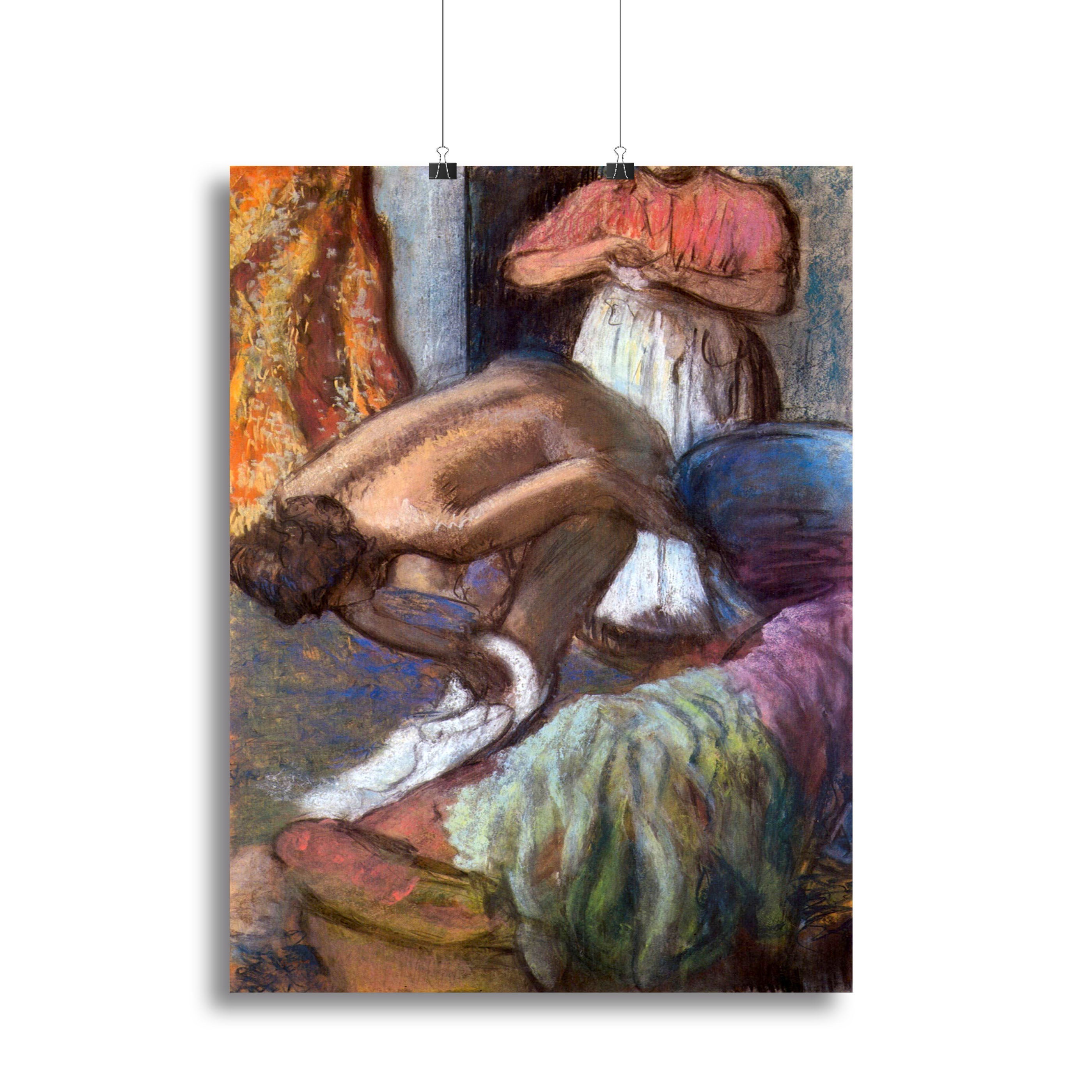 The strengthening after the bathwater by Degas Poster - Unframed
