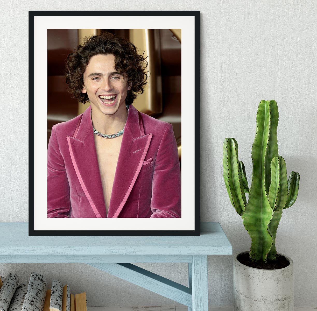 Timothee Chalamet at the premiere of Wonka Framed Print - Canvas Art Rocks - 1