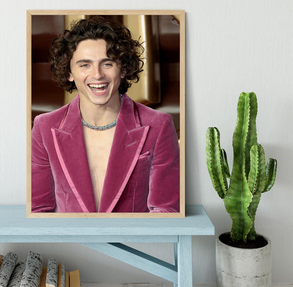 Timothee Chalamet at the premiere of Wonka Framed Print - Canvas Art Rocks - 4