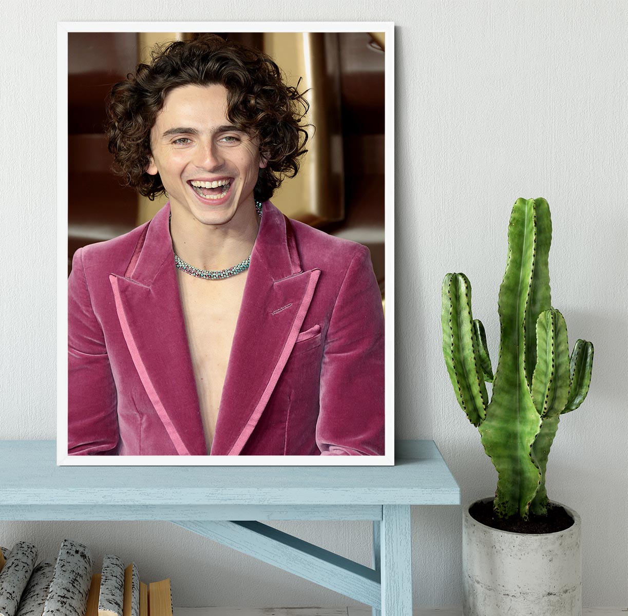Timothee Chalamet at the premiere of Wonka Framed Print - Canvas Art Rocks -6