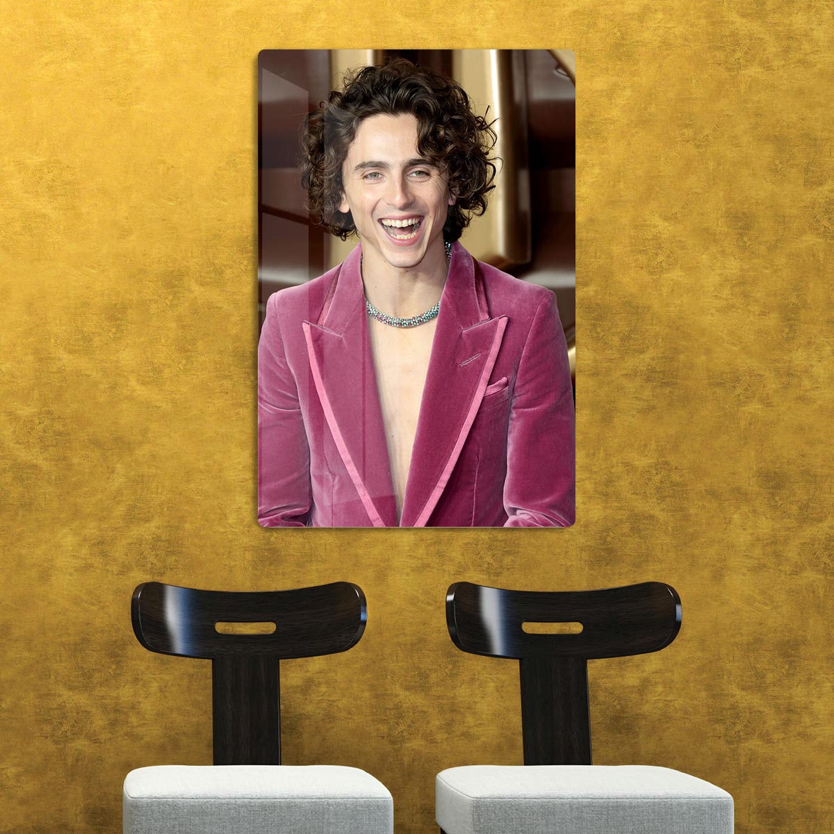 Timothee Chalamet at the premiere of Wonka Acrylic Block - Canvas Art Rocks - 2