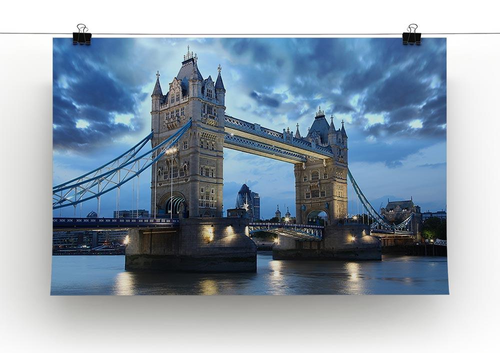Tower Bridge in the evening Poster - Unframed