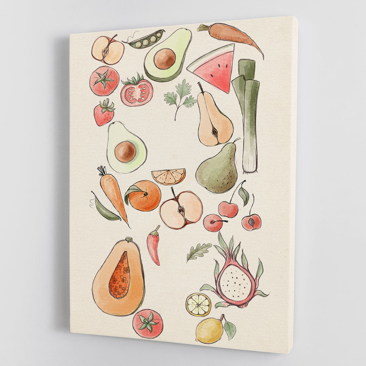 Tropical Vegetable illustration Lock Canvas Print or Poster - Canvas Art Rocks - 1