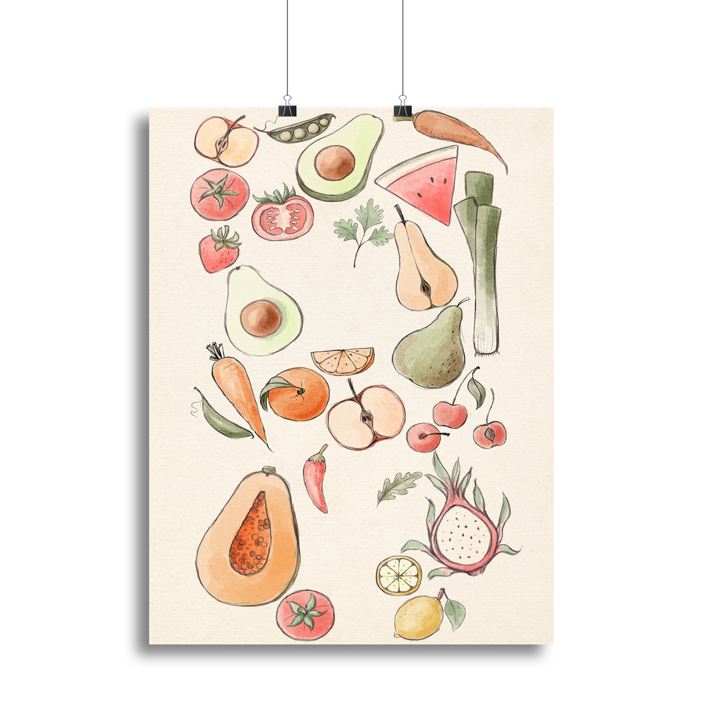 Tropical Vegetable illustration Lock Canvas Print or Poster - Canvas Art Rocks - 2