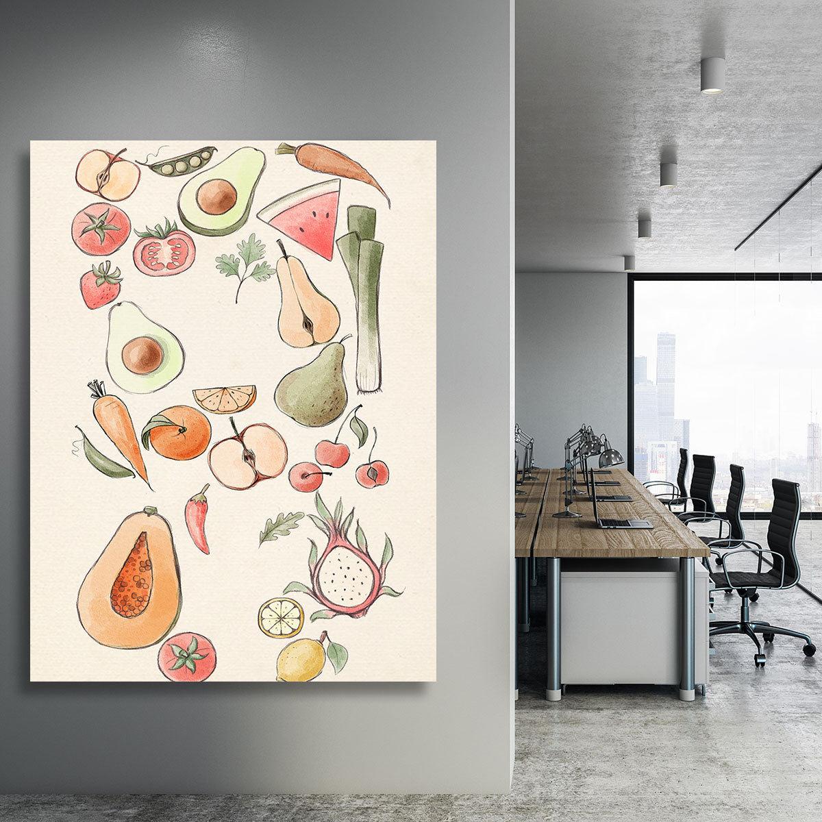 Tropical Vegetable illustration Lock Canvas Print or Poster - Canvas Art Rocks - 3