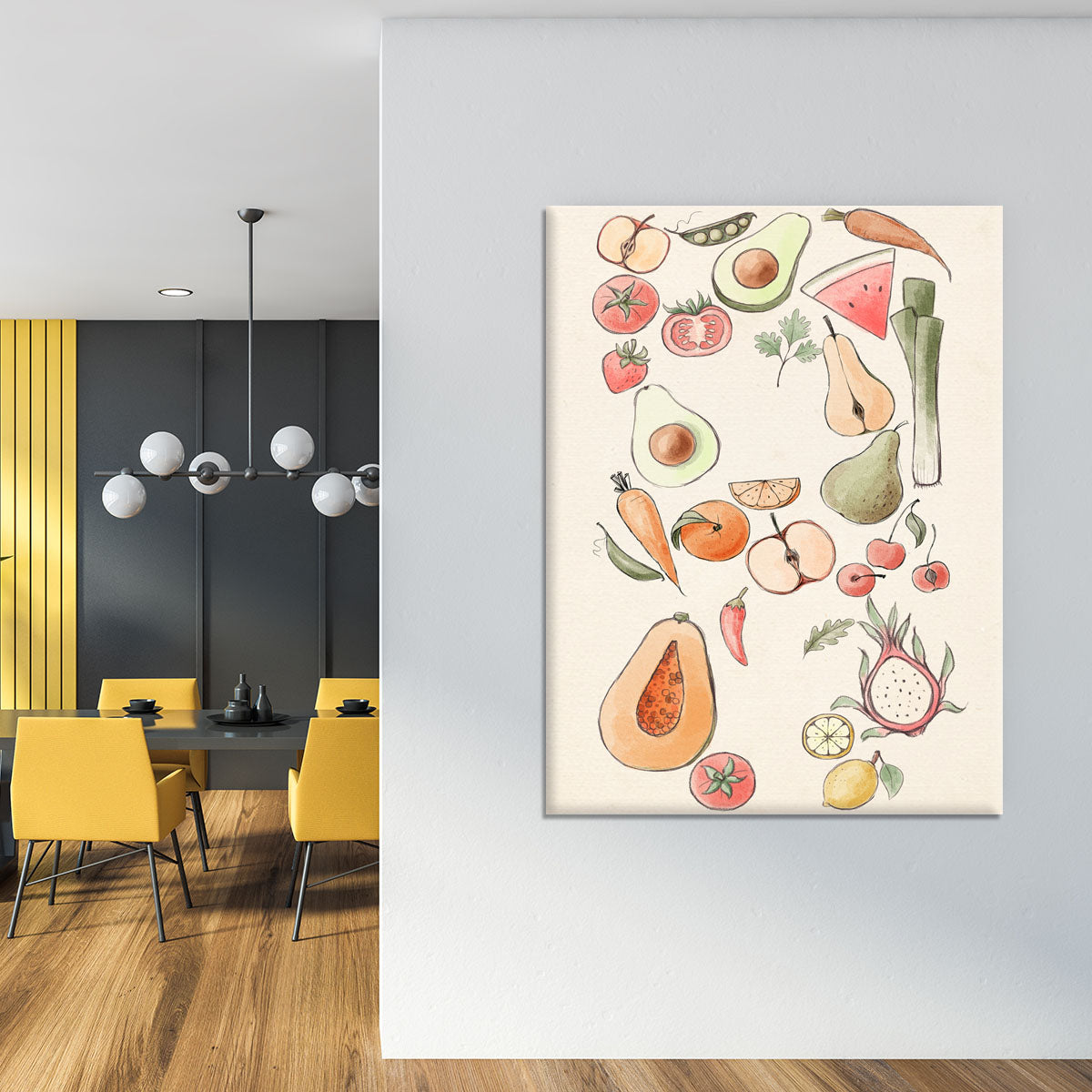 Tropical Vegetable illustration Lock Canvas Print or Poster - Canvas Art Rocks - 4