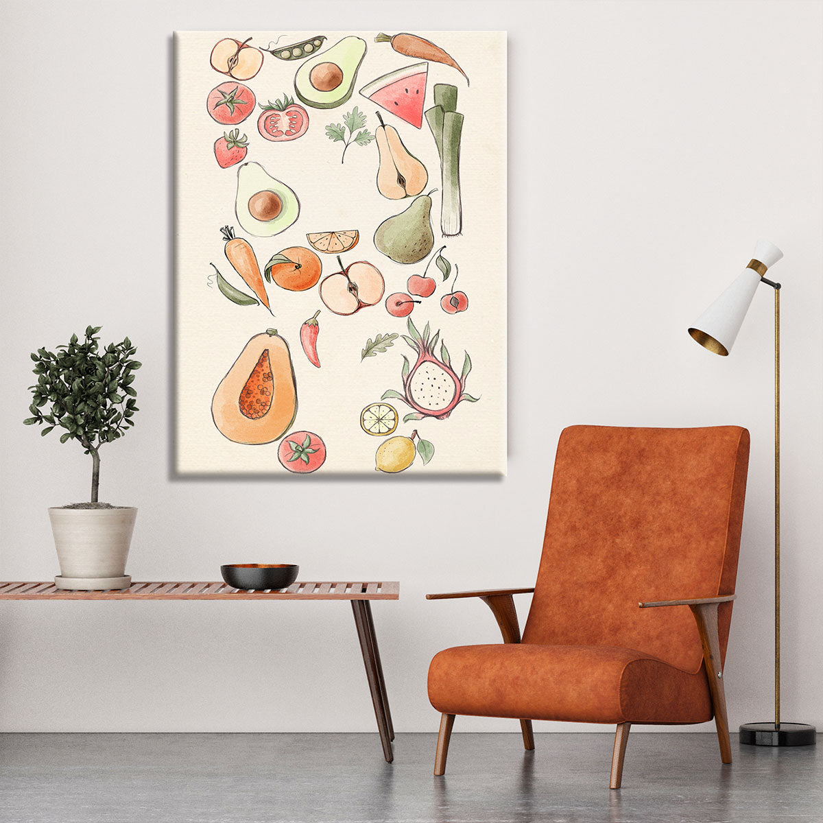 Tropical Vegetable illustration Lock Canvas Print or Poster - Canvas Art Rocks - 6