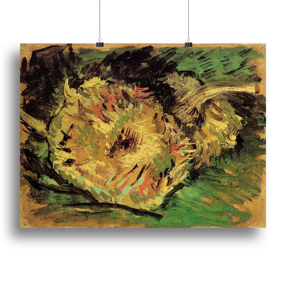 Two Cut Sunflowers by Van Gogh Poster - Unframed