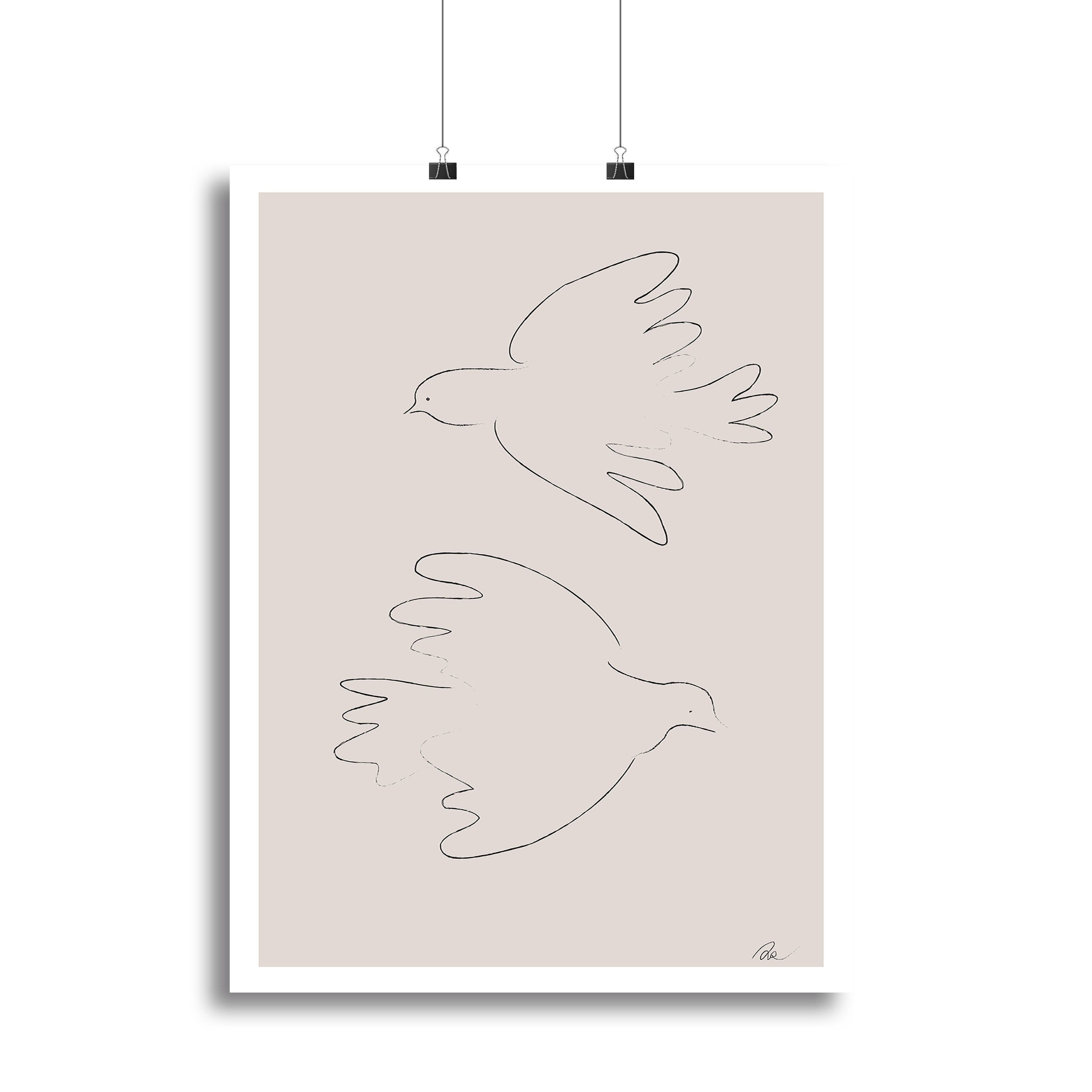 Two Doves Canvas Print or Poster - 1x - 2