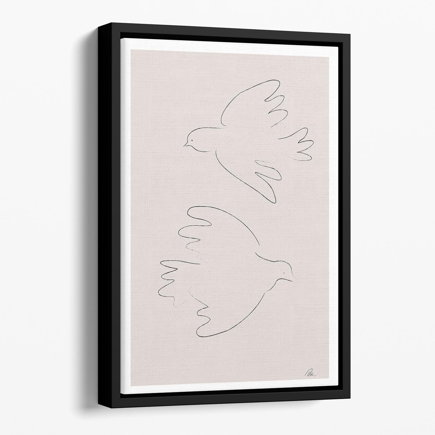 Two Doves Floating Framed Canvas - 1x - 1