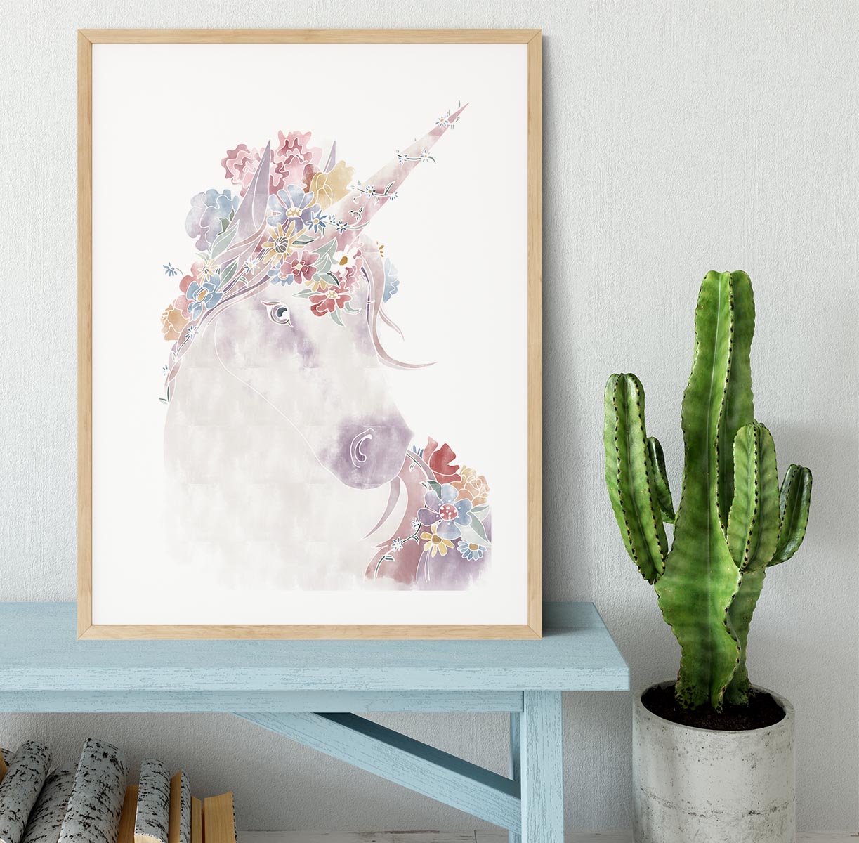 Unicorn Floral Framed Print - 1x - 3
