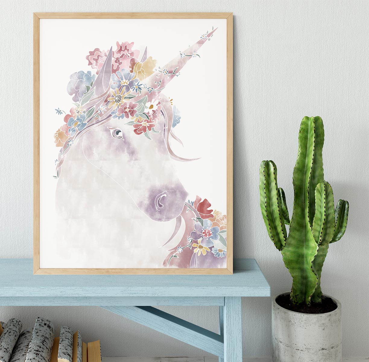 Unicorn Floral Framed Print - 1x - 4