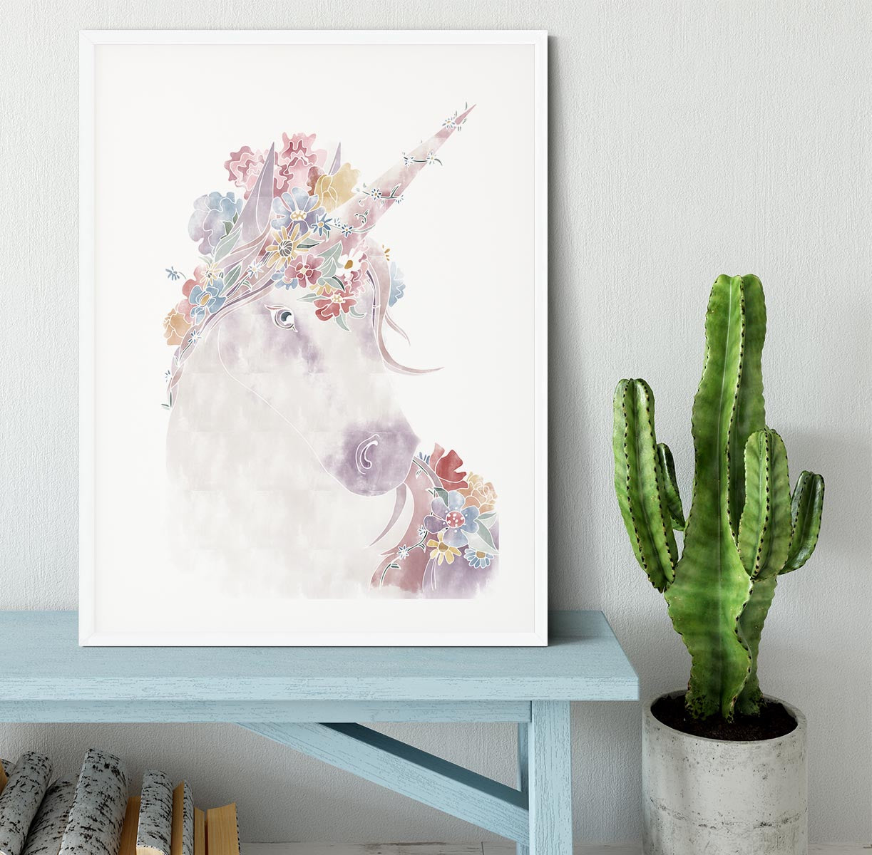 Unicorn Floral Framed Print - 1x - 5
