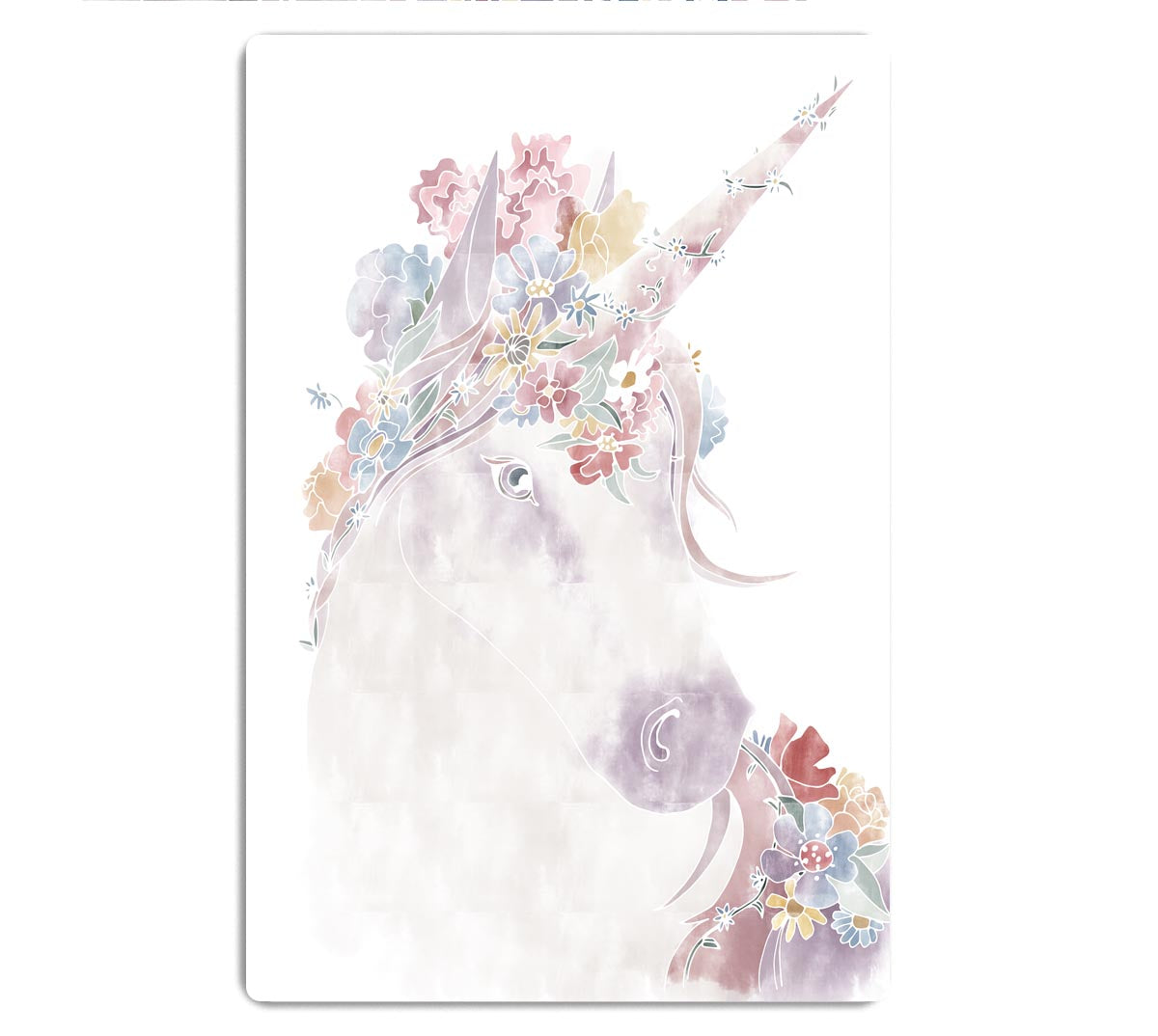 Unicorn Floral Acrylic Block - 1x - 1