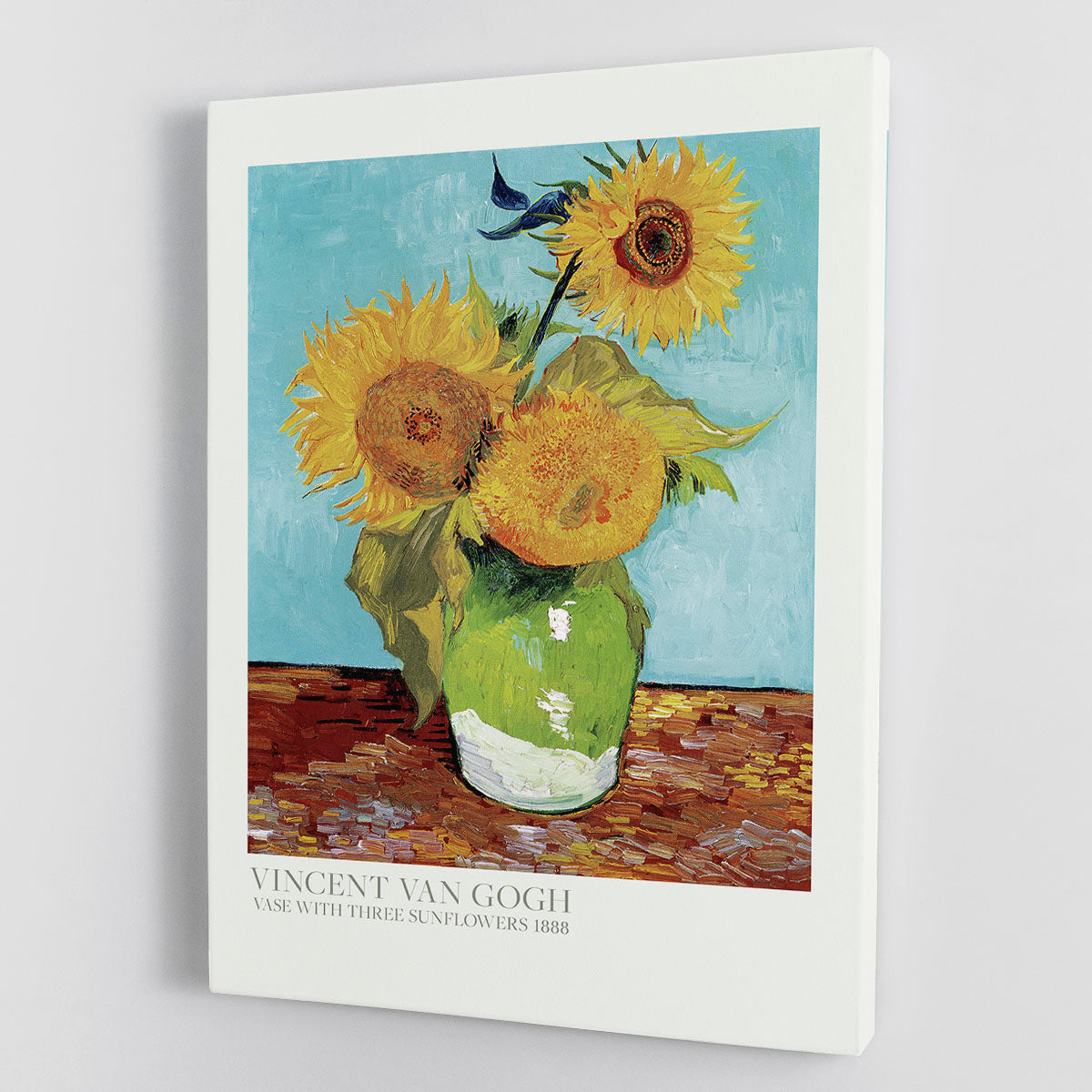 Vase With Three Sunflowers Titled Canvas Print or Poster - Canvas Art Rocks - 1