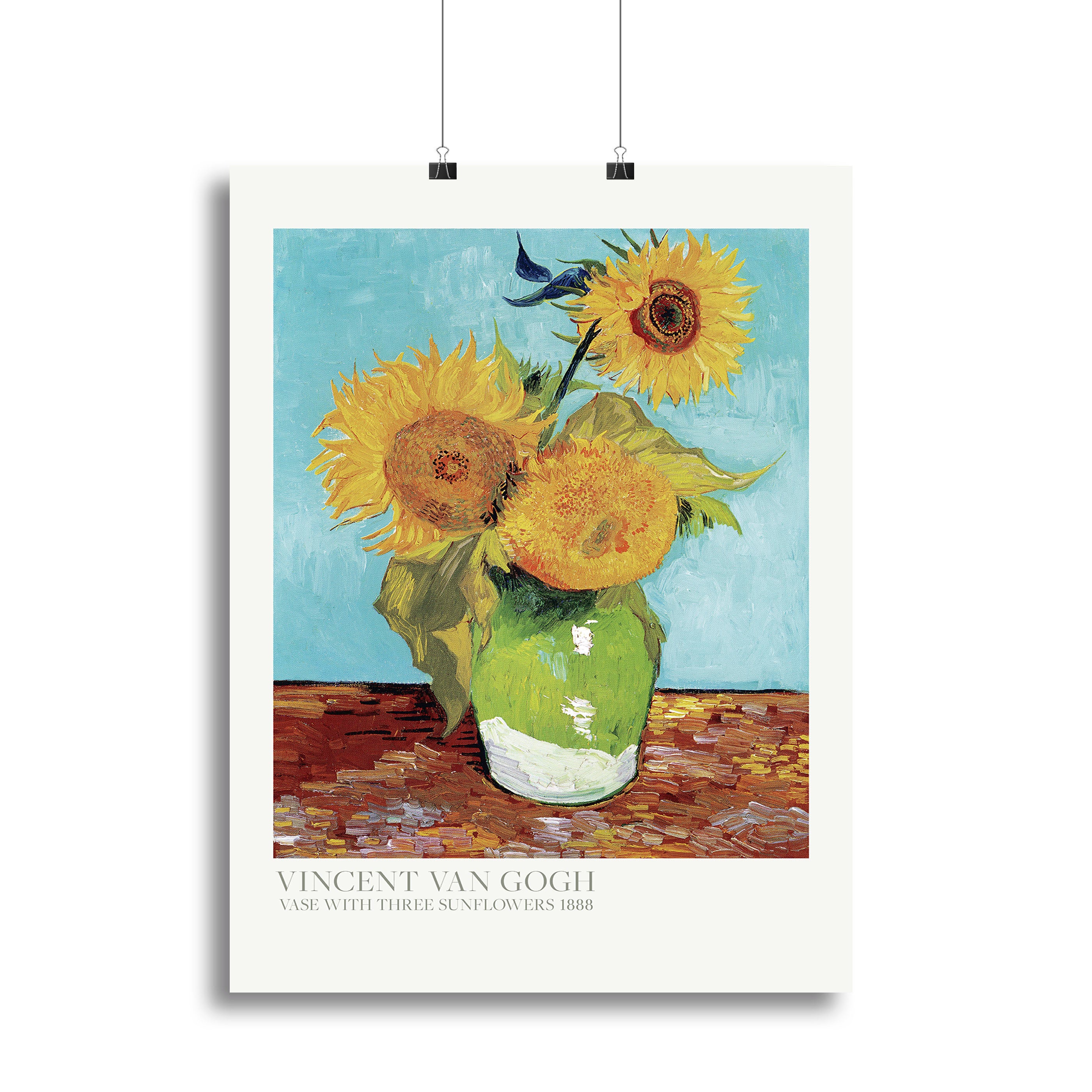 Vase With Three Sunflowers Titled Canvas Print or Poster - Canvas Art Rocks - 2
