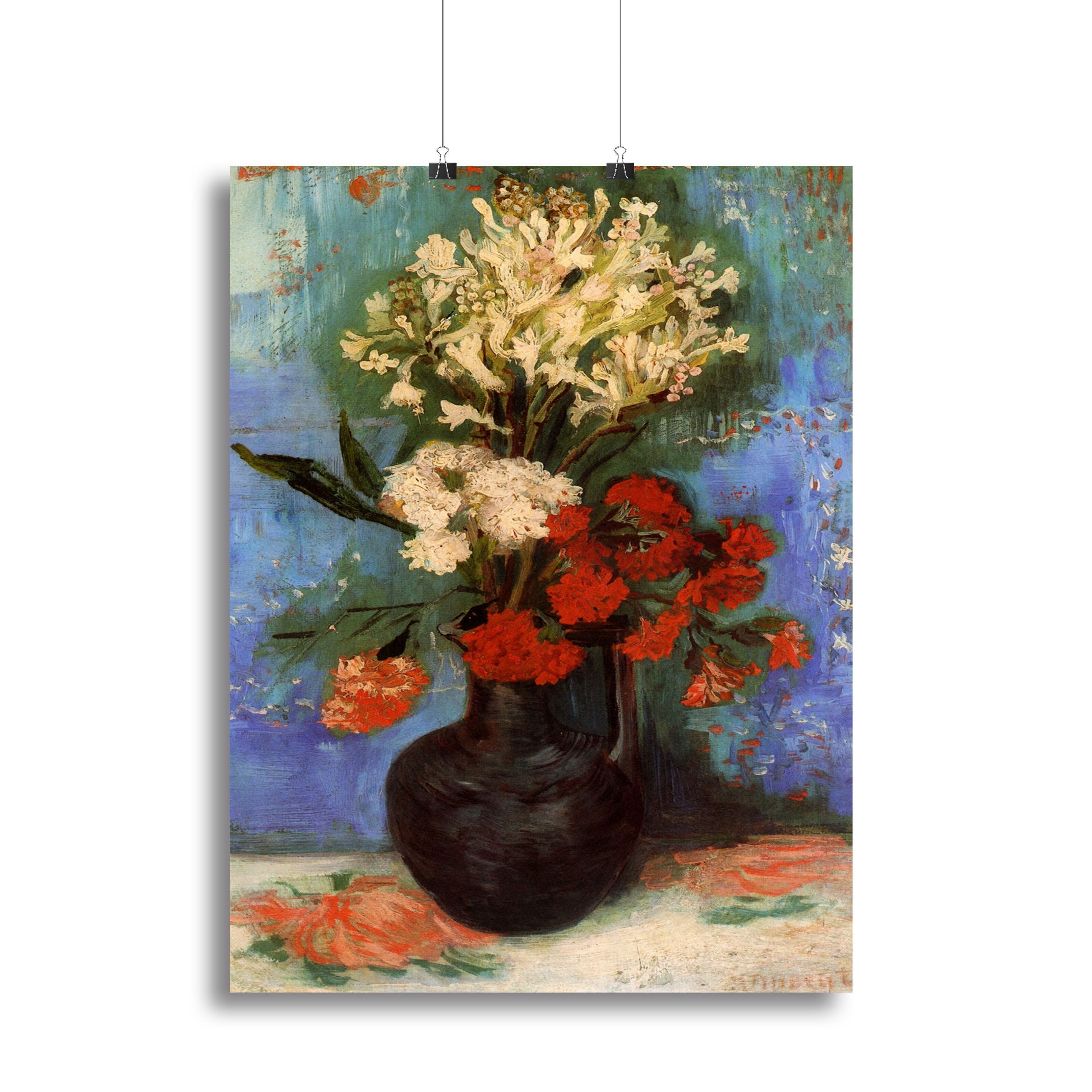 Vase with Carnations and Other Flowers by Van Gogh Poster - Unframed