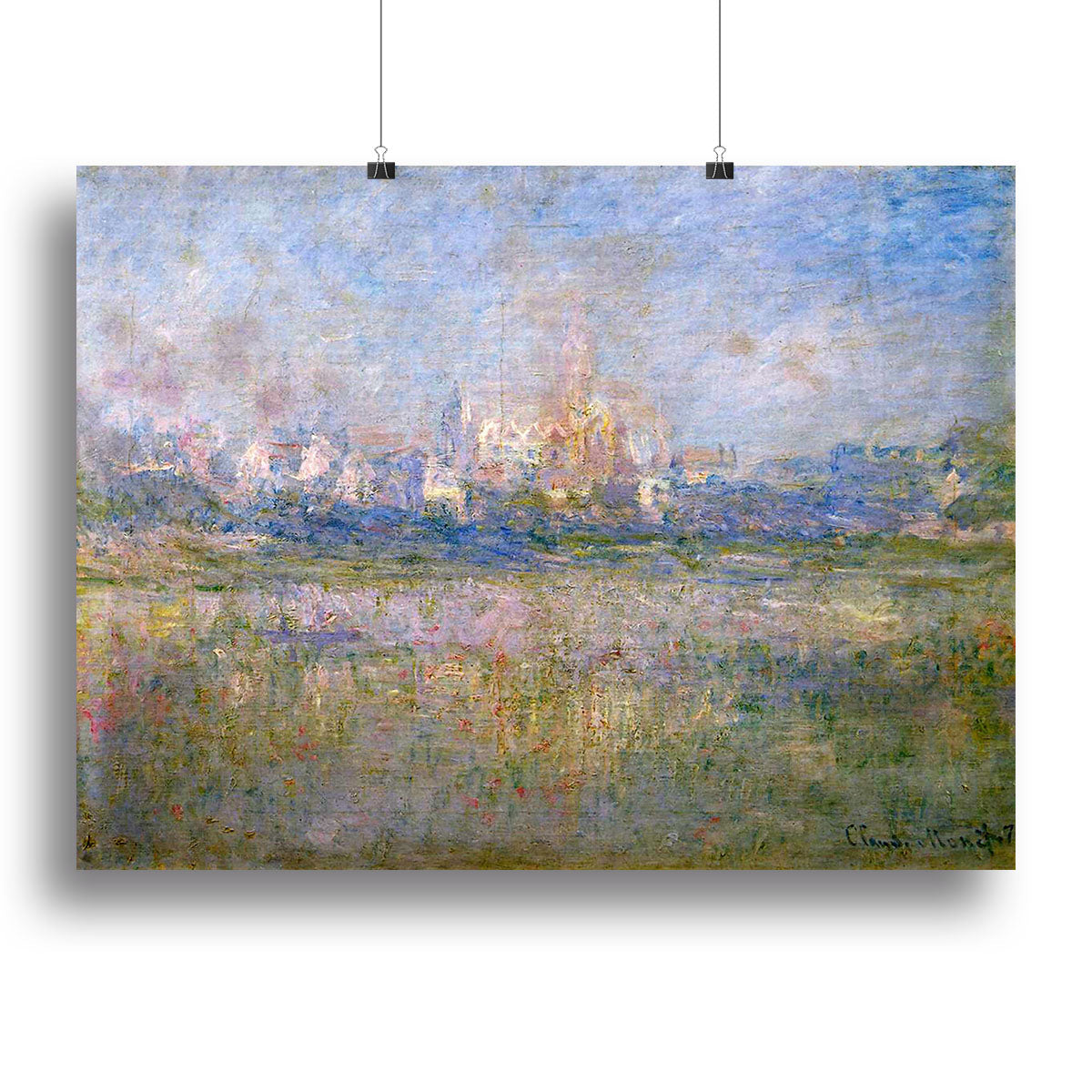 Vctheuil in the fog by Monet Poster - Unframed