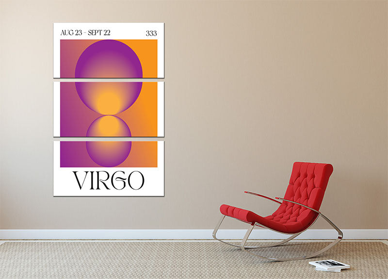 Virgo Zodiac Radiant Print 3 Split Panel Canvas Print - Canvas Art Rocks - 2