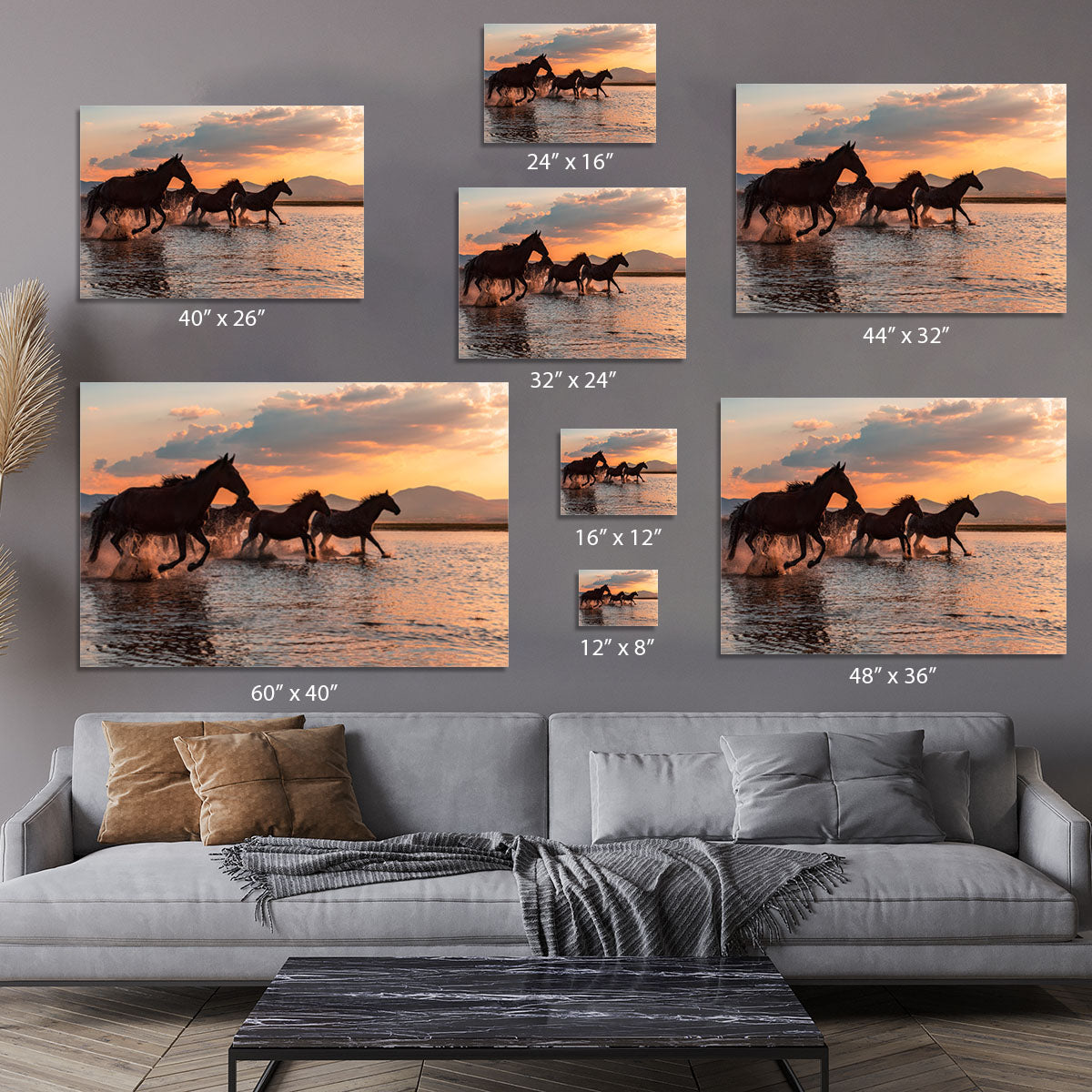WATER HORSES Canvas Print or Poster - 1x - 7