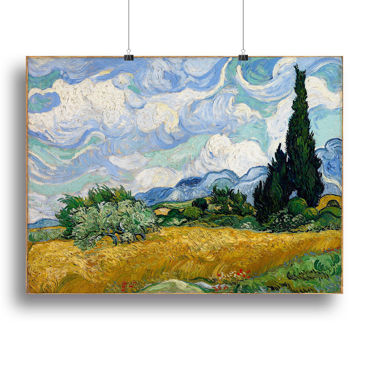 Wheat Field with Cypresses Poster - Unframed