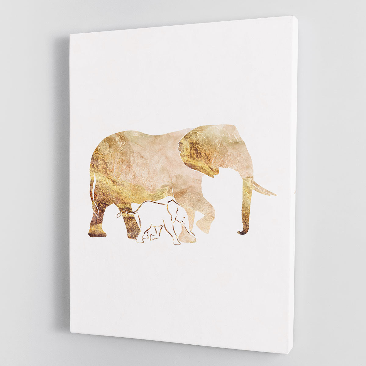 White Gold Elephant Canvas Print or Poster - 1x - 1