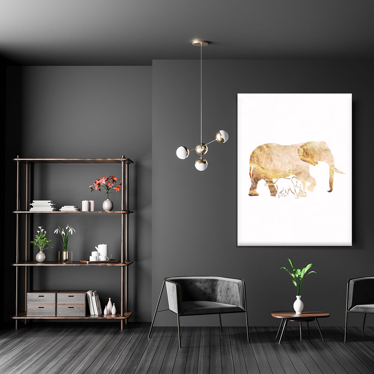 White Gold Elephant Canvas Print or Poster - 1x - 5