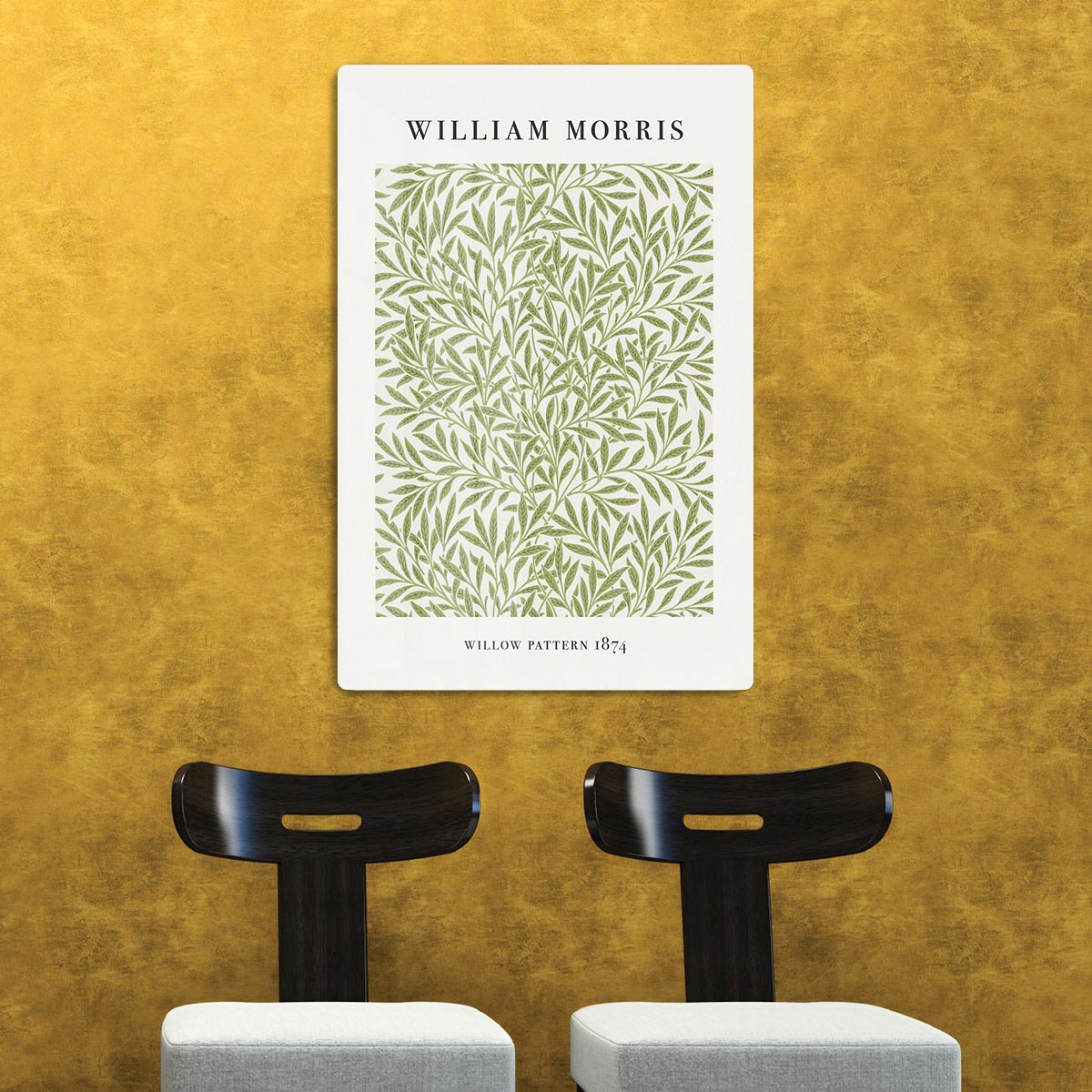 William Morris Willow Pattern Acrylic Block - Canvas Art Rocks - 2
