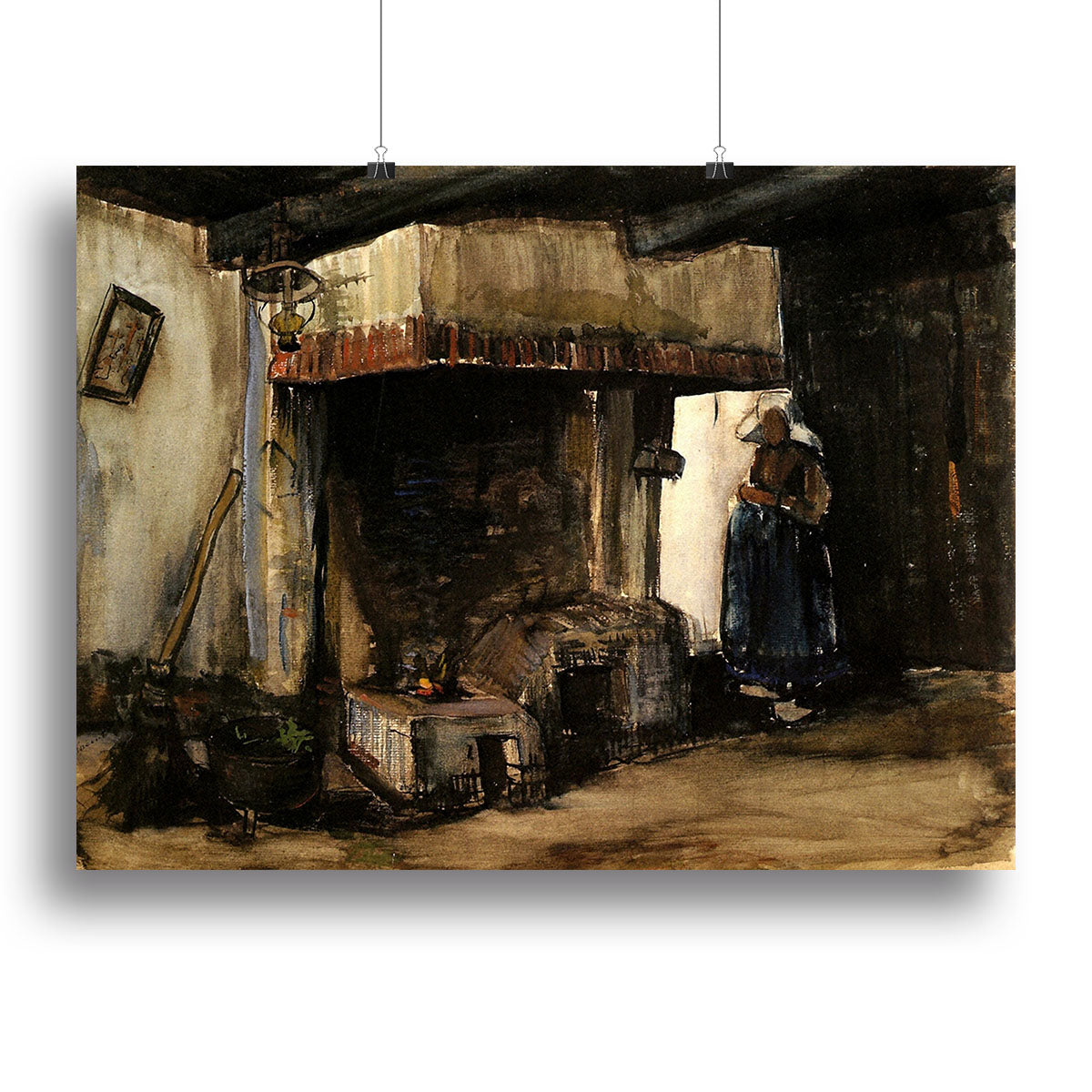 Woman by a Hearth by Van Gogh Poster - Unframed