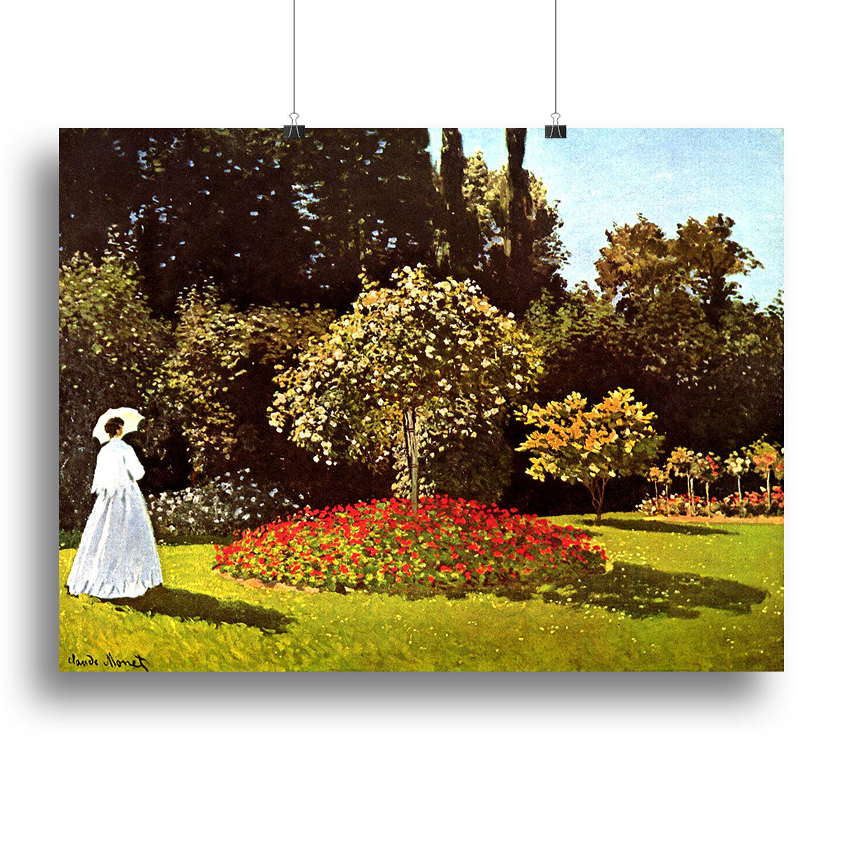 Woman in the garden by Monet Poster - Unframed