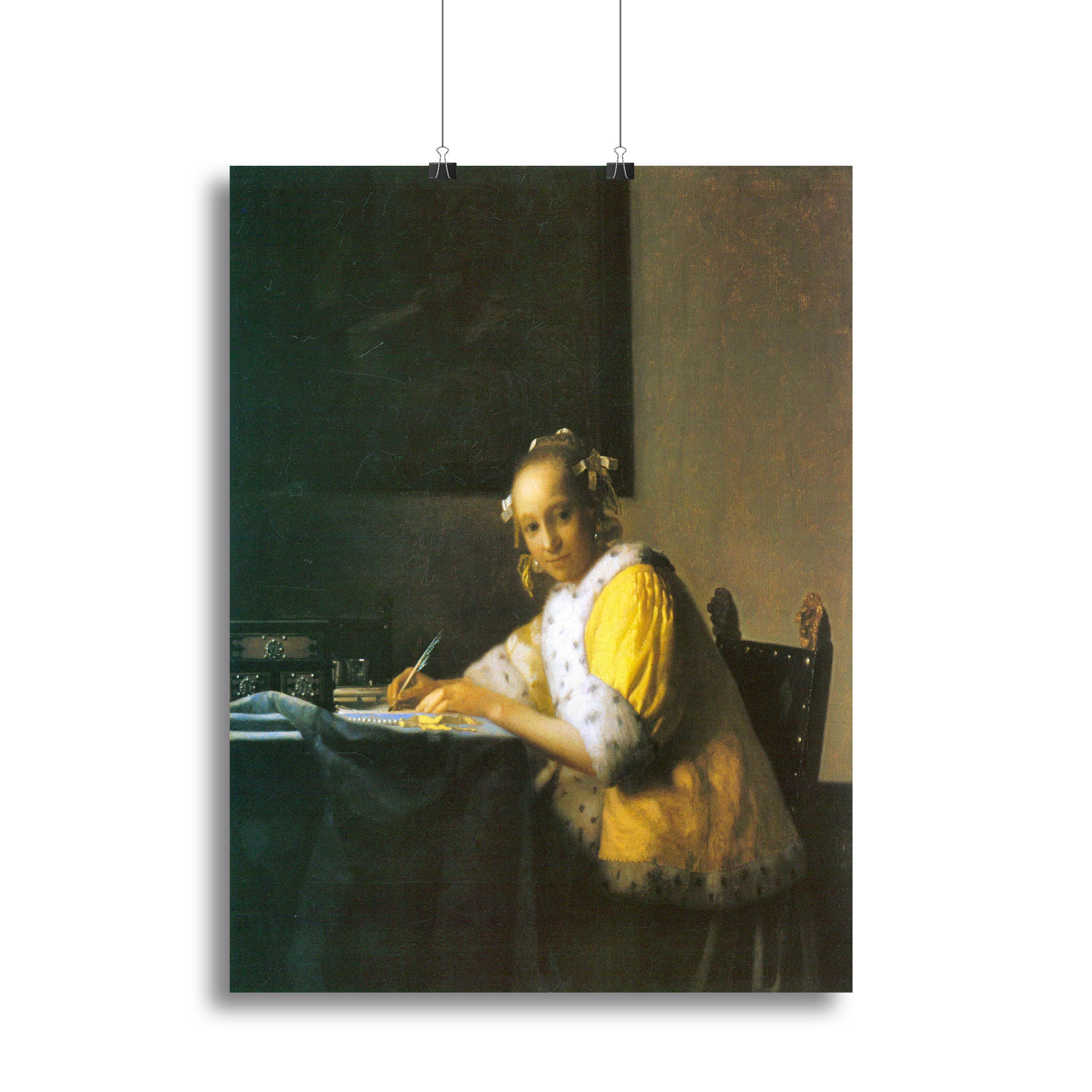 Woman in yellow by Vermeer Poster - Unframed