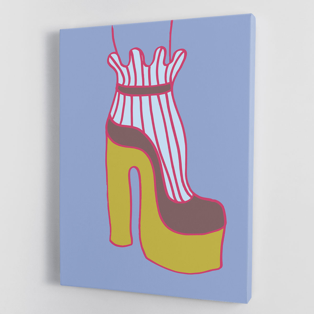Yellow Heel Blue Canvas Print or Poster - 1x - 1