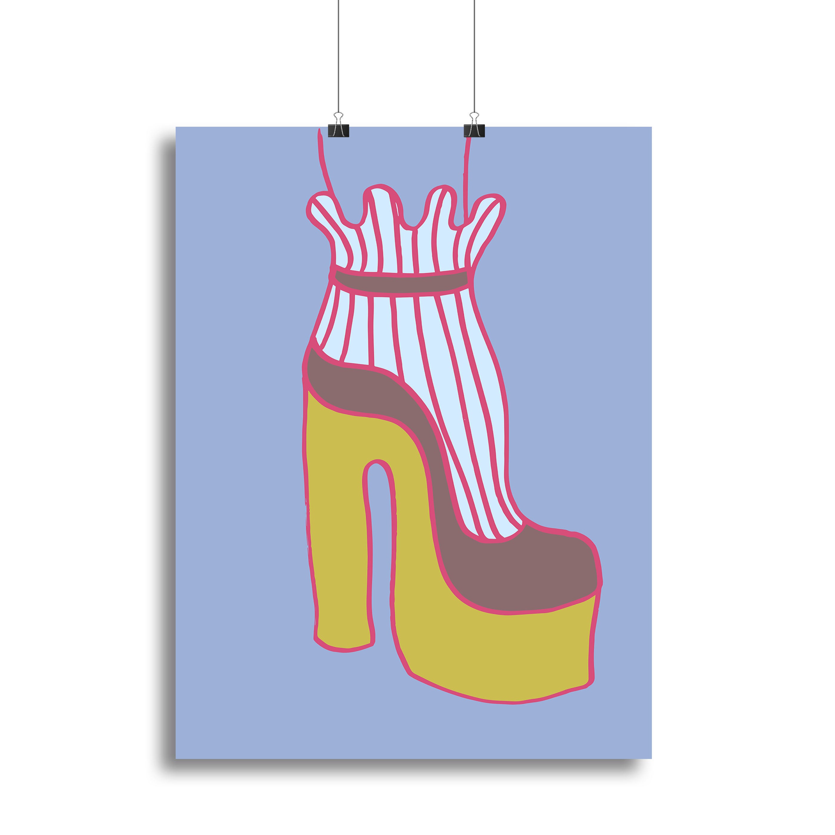 Yellow Heel Blue Canvas Print or Poster - 1x - 2