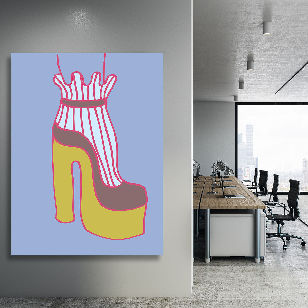 Yellow Heel Blue Canvas Print or Poster - 1x - 3
