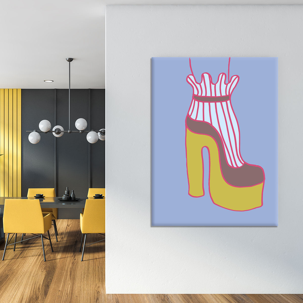 Yellow Heel Blue Canvas Print or Poster - 1x - 4