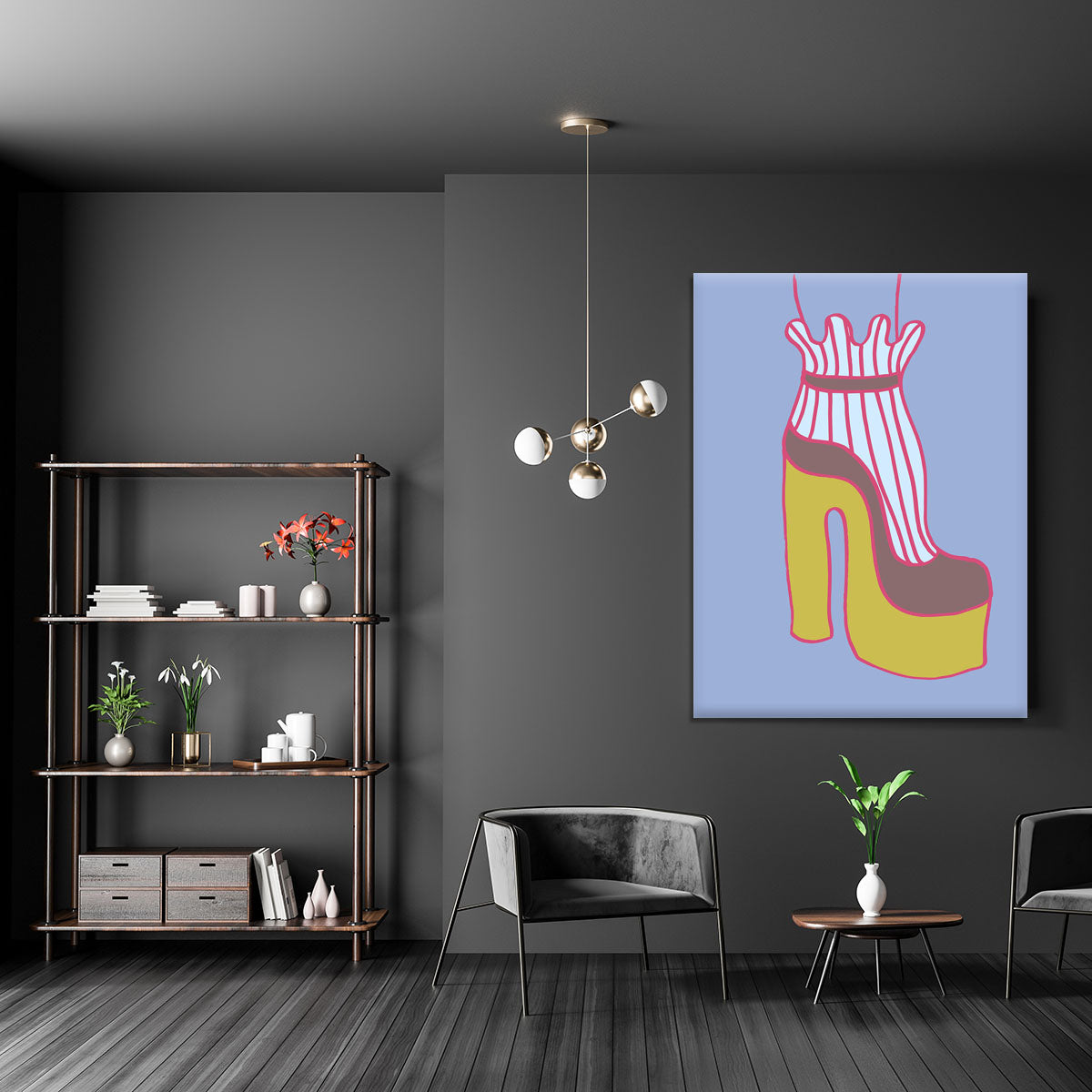 Yellow Heel Blue Canvas Print or Poster - 1x - 5