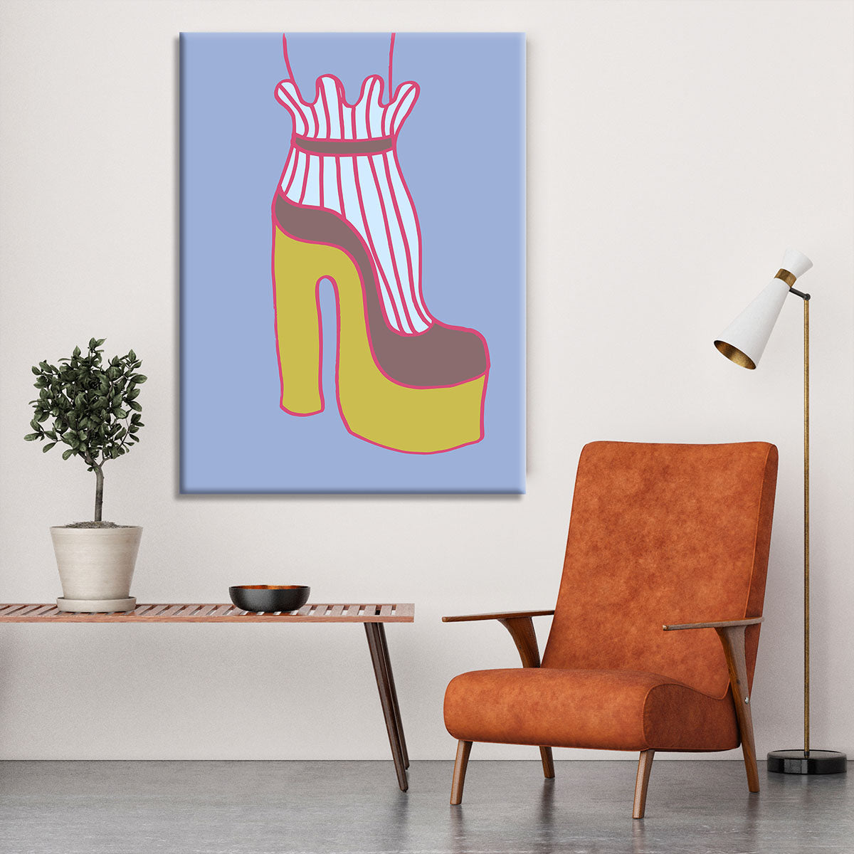 Yellow Heel Blue Canvas Print or Poster - 1x - 6
