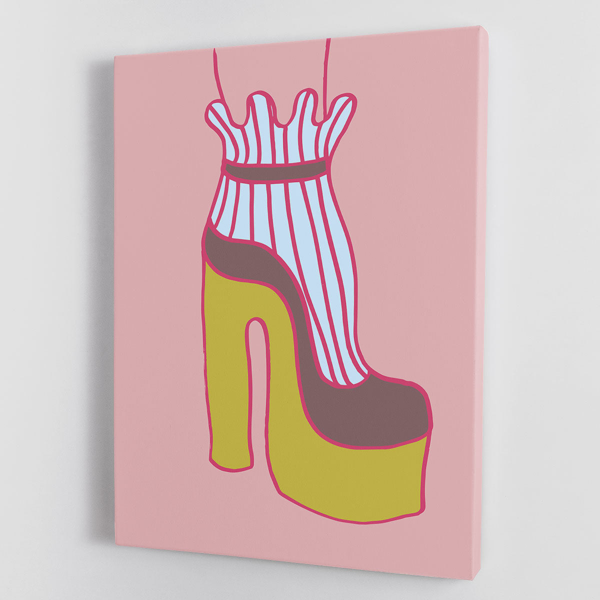 Yellow Heel Red Canvas Print or Poster - 1x - 1