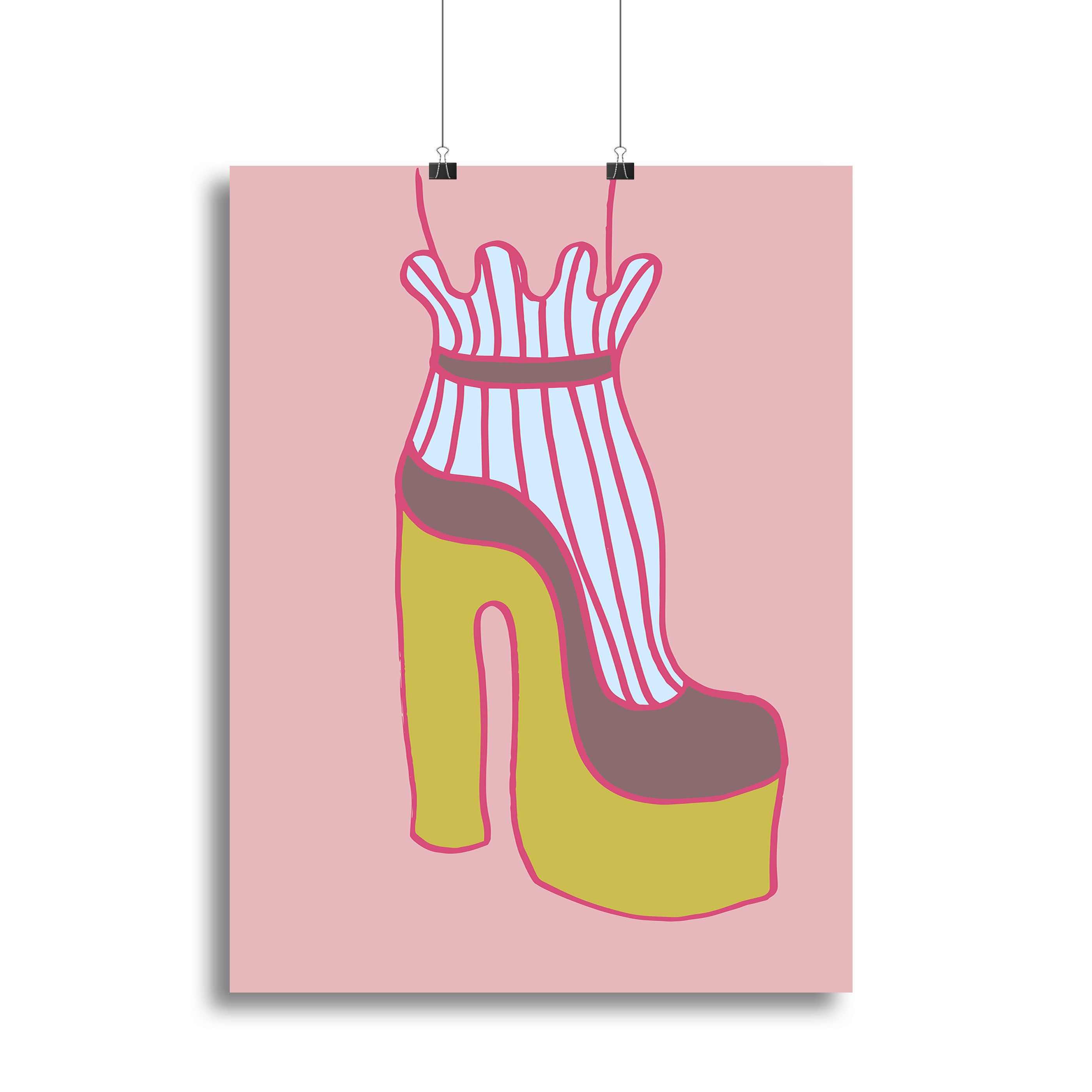 Yellow Heel Red Canvas Print or Poster - 1x - 2