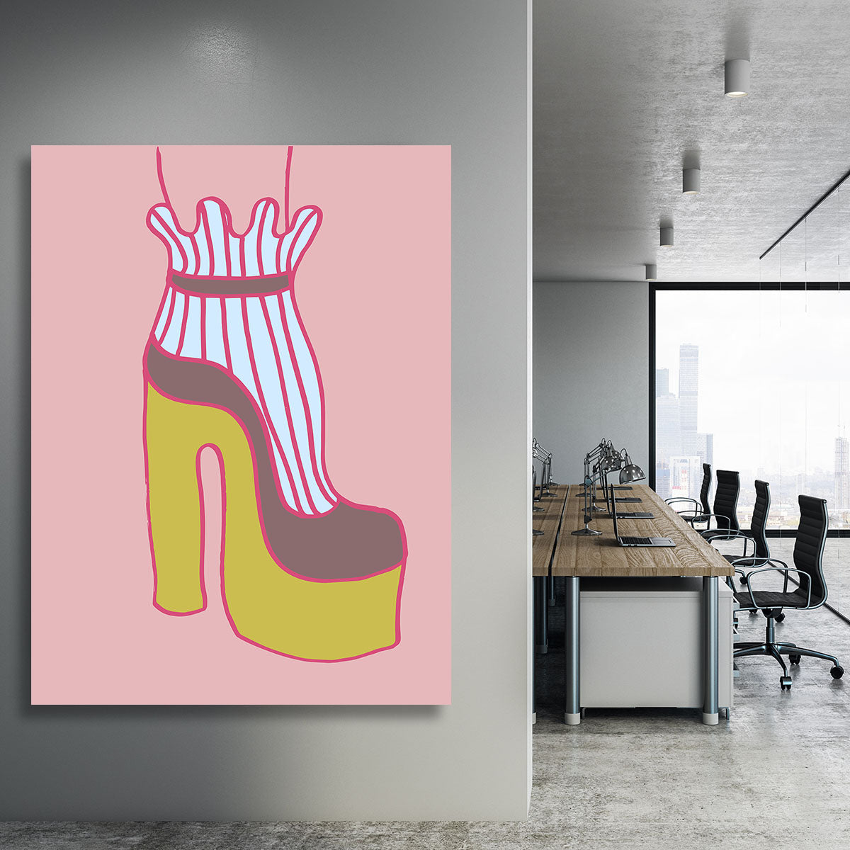 Yellow Heel Red Canvas Print or Poster - 1x - 3