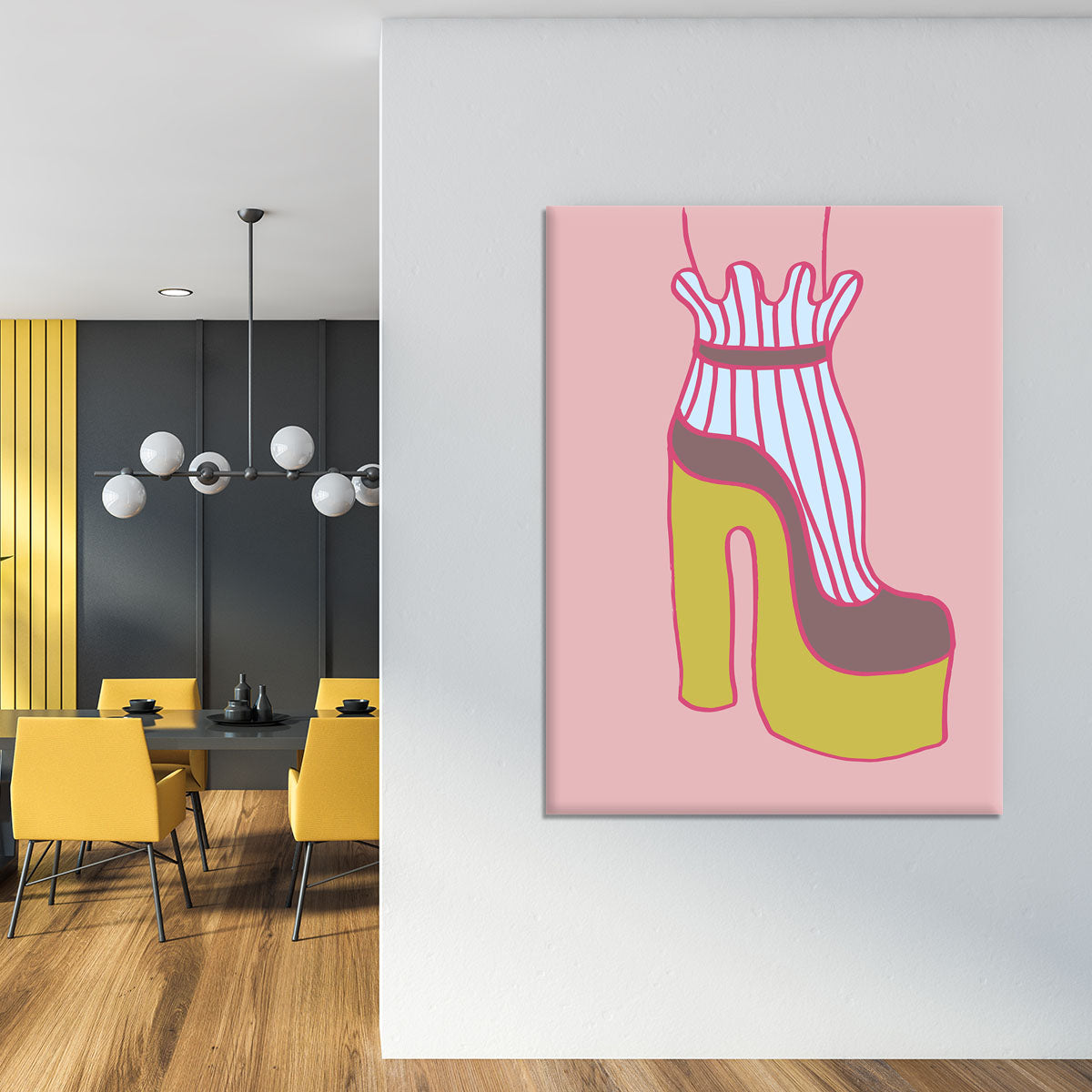 Yellow Heel Red Canvas Print or Poster - 1x - 4