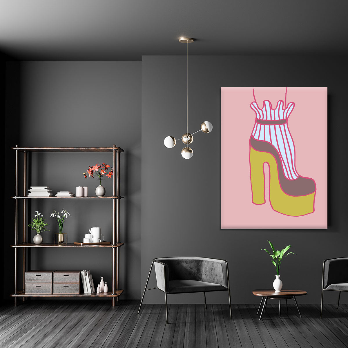 Yellow Heel Red Canvas Print or Poster - 1x - 5