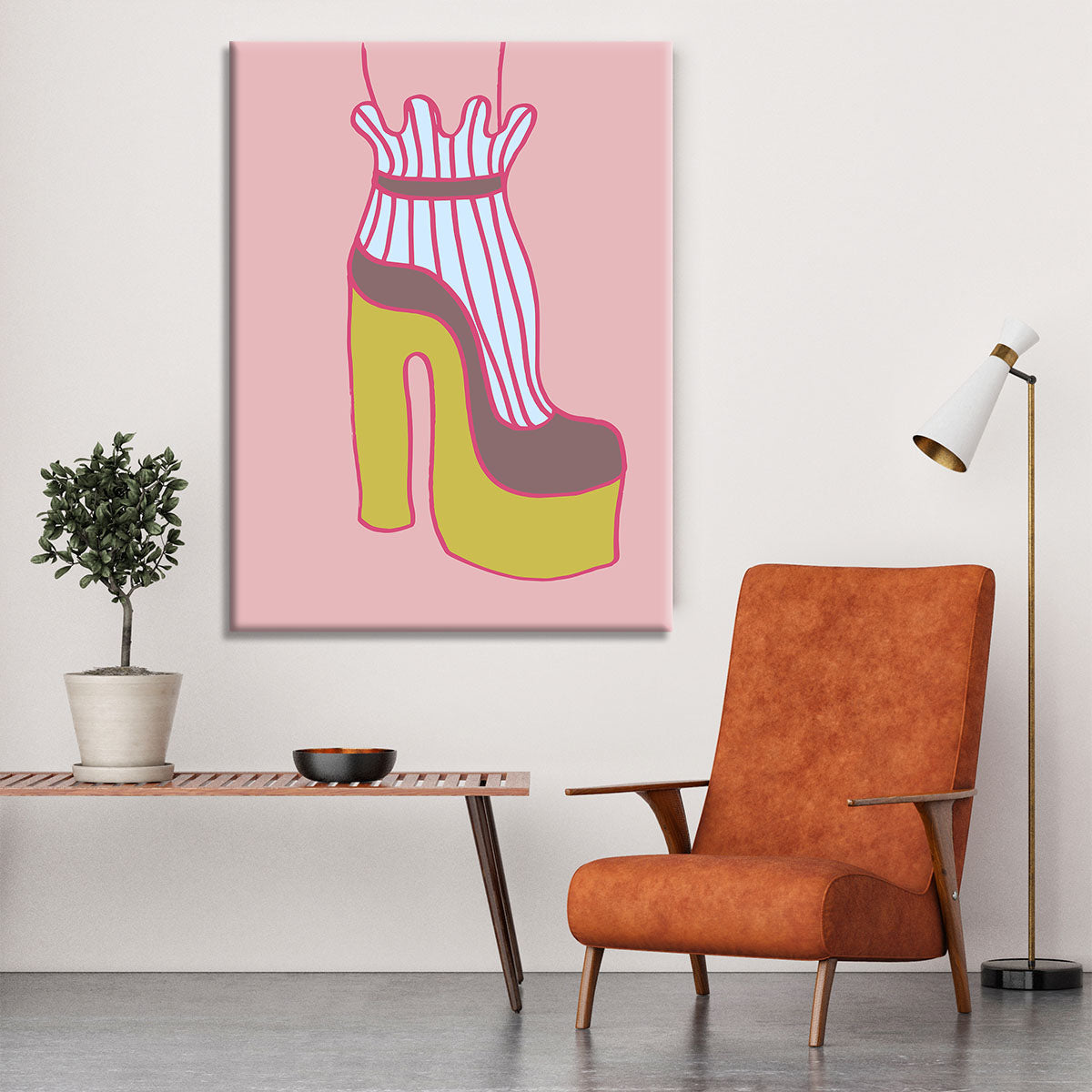 Yellow Heel Red Canvas Print or Poster - 1x - 6