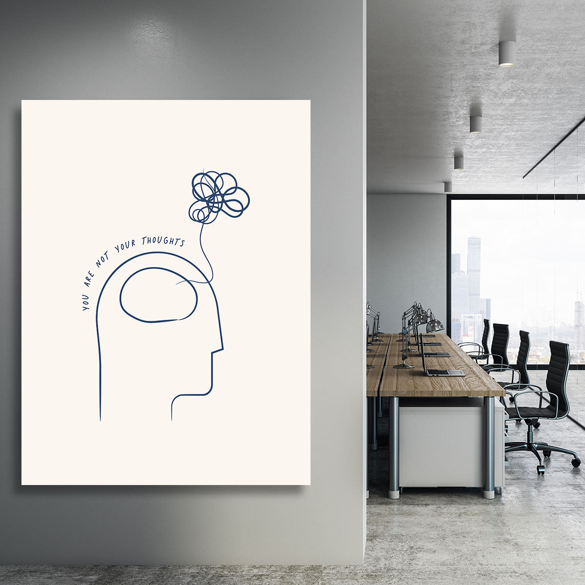 You Are Not Your Thoughts Canvas Print or Poster - Canvas Art Rocks - 3