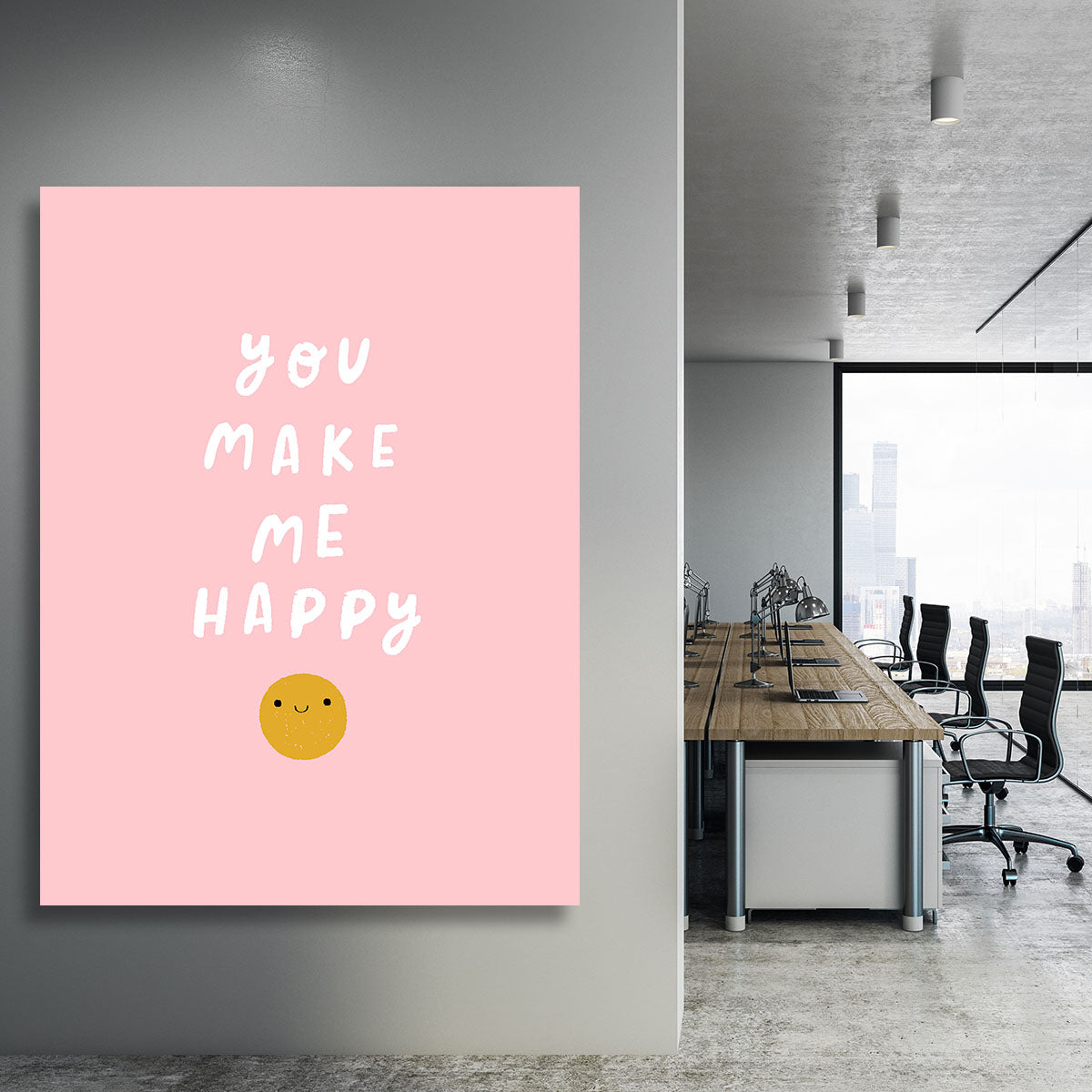 You Make Me Happy Canvas Print or Poster - Canvas Art Rocks - 3