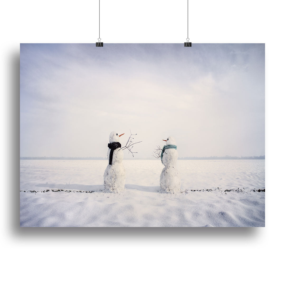You and I Snowmen Canvas Print or Poster - 1x - 2