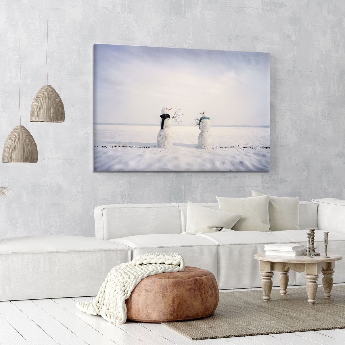 You and I Snowmen Canvas Print or Poster - 1x - 6