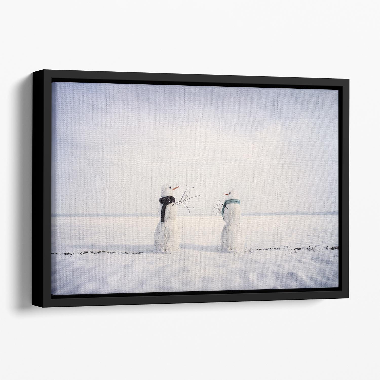 You and I Snowmen Floating Framed Canvas - 1x - 1
